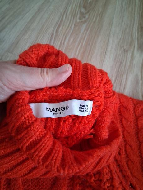 Oranžovo-červený sveter, mango,s