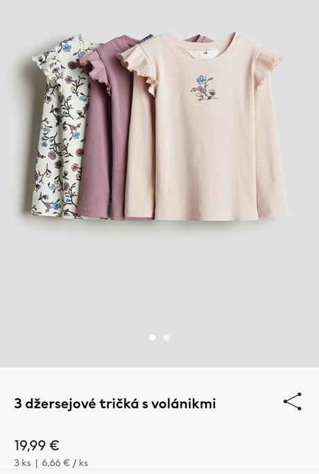 3 pack rebrovaných, h&m,122