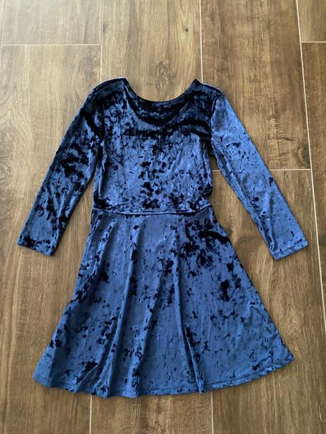 Zamatové saty, h&m,158