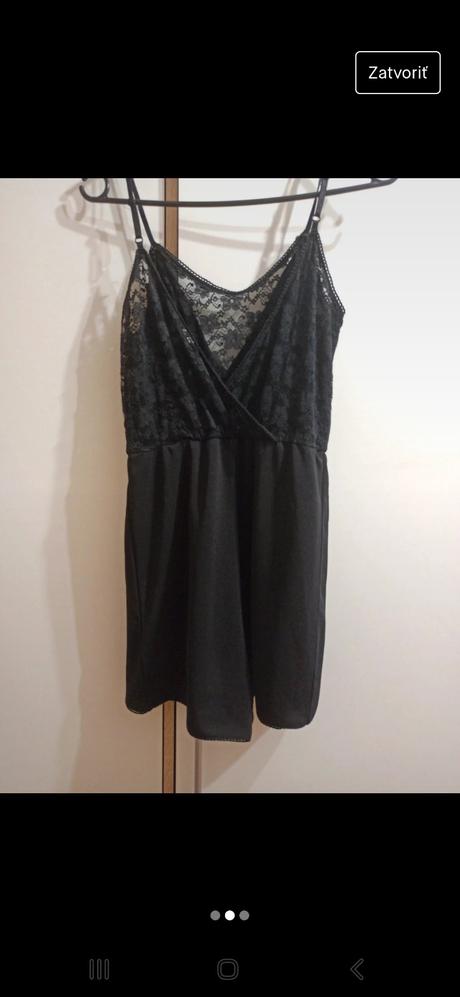 Čierny overal s čipkou, h&m,s