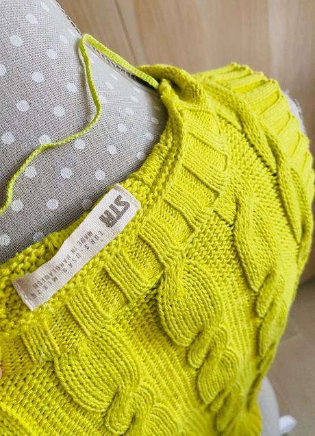 Žiarivá žltozelená vesta z priadze, stradivarius,xs