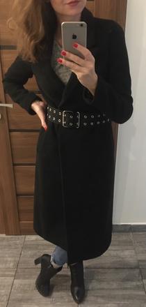 Čierny kabát s opaskom, reserved,34