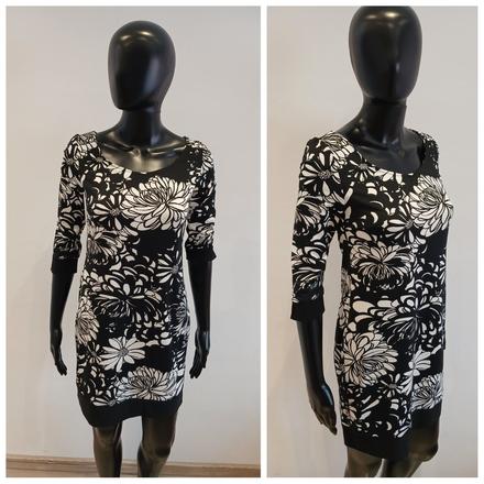 Dámske šaty kvetované čierno biele f&f (34), f&f,xs
