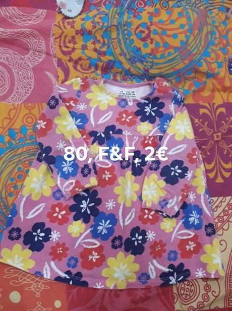 Dievčenské kvietkované šaty, f&f,80