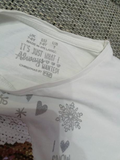 Tričko 7-8r. premienacia aplikácia, vianočný motív, f&f,122