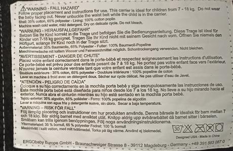 Nosič ergobaby black 7-18kg, ergo baby