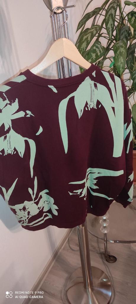 Krasna oversize mikina pull&bear v. s/m, pull&bear,s