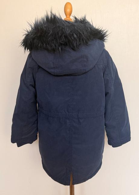 H&m teplá tmavomodrá zimná bunda / parka, h&m,122