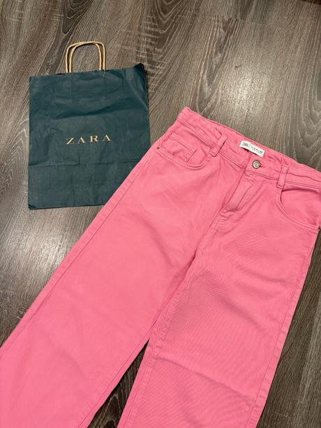 Zara široke dievcenske ružove rifle na 13-14 rokov, zara,164