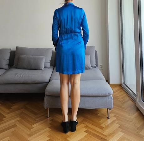 Saténové koselove šaty s viazaním vpredu, mohito,34