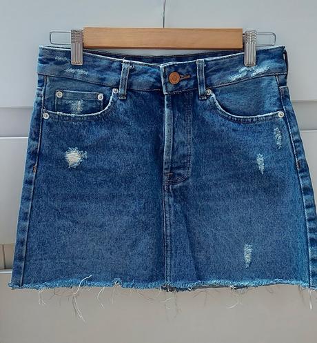 Riflová sukňa, bershka,34