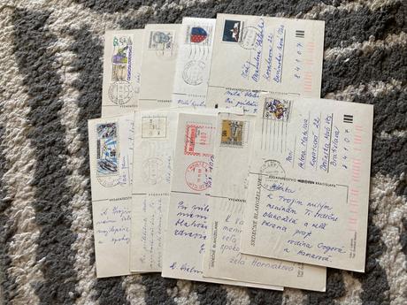 Retro ružičkové pohľadnice 80-90te roky 6ks, 