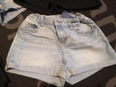 Dievčenské riflové kraťasy + tielko, 158 / 164