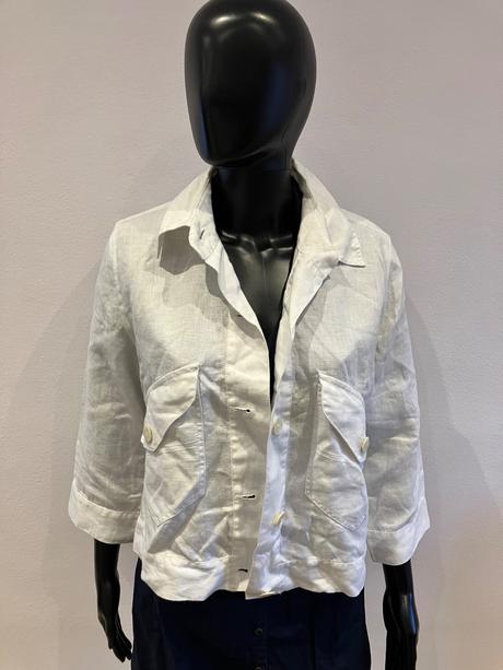 Dámske biele sako ľanové (m), m
