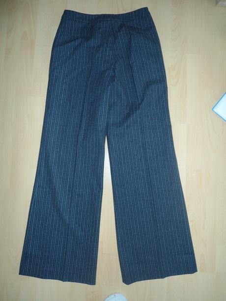 Cierne damske vlnene nohavice, s