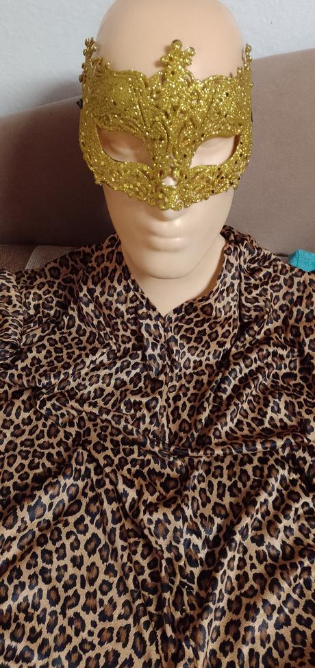 2-dielny kostým tigrica maxi, šaty a škraboška 4xl,