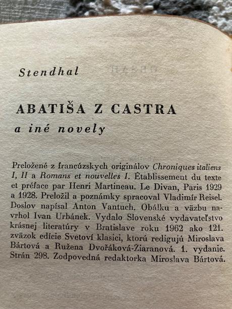 Abatiša z castra stendhal (1962), 