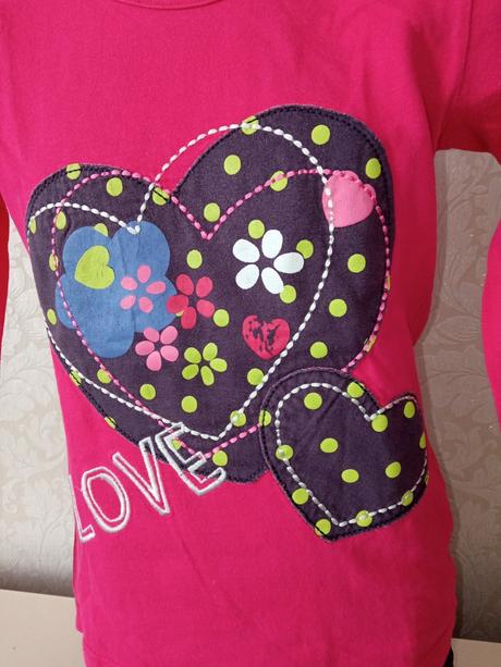 Dievčenské tričko so srdiečkami (116), f&f,116