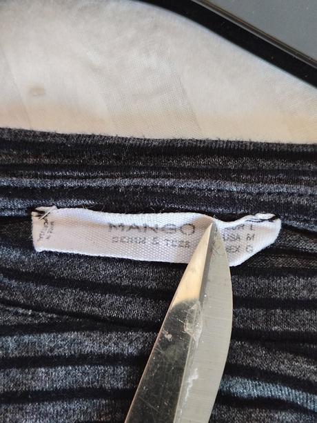 Dámsky čierno sivý pásikavý top, mango, xl/xxl, mango,xl