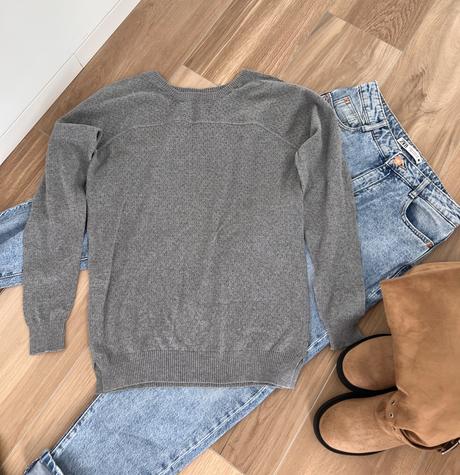 Základný šedý svetrík, h&m,s