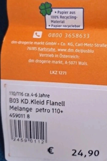 Zimne šaty, 128 / 134