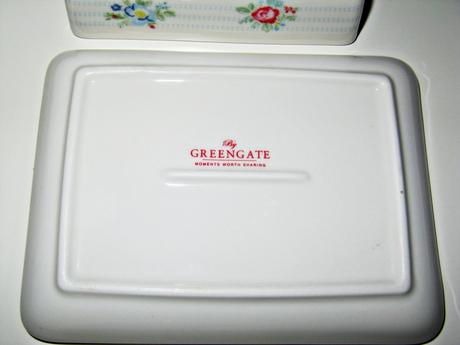 Green gate - sada porcelánová misa a maselnička,