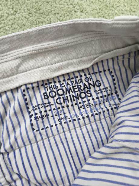 Bavlnene chinos boomerang sweden w33 l32, m