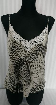 Dámsky čierno biely top na ramienka, planet, l
