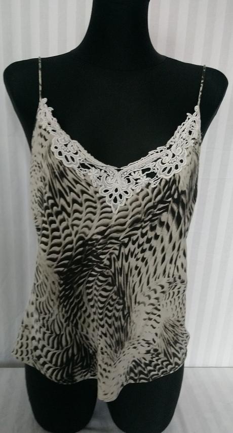 Dámsky čierno biely top na ramienka, planet, l