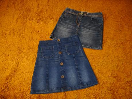 2x dievčenská riflová suknička, 140