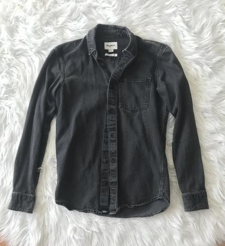 Chlapčenská čierna džínsová košeľa, pull&bear,xs