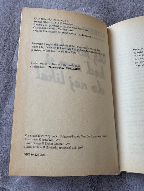 Robert fulghum - už horela, keď som si do nej líha, 