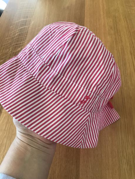 Jacadi červený pásikovaný klobúk veľkosť 55, jacadi,56