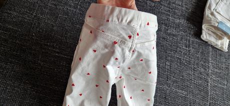 Biele nohavice so sedieckami 4-5 r, h&m,104