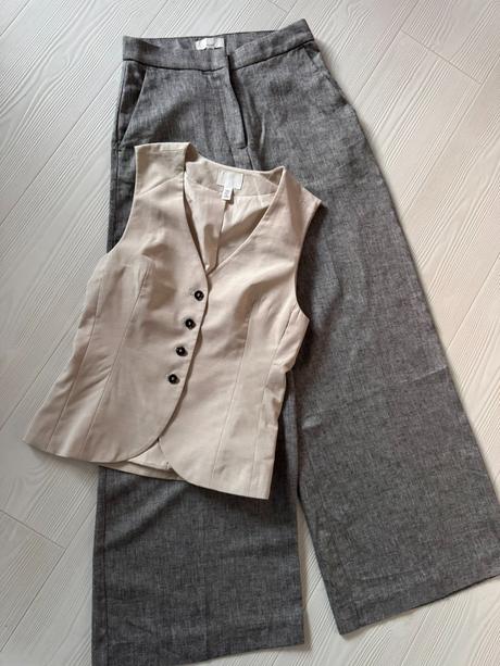 H&m - ľanový komplet, 34