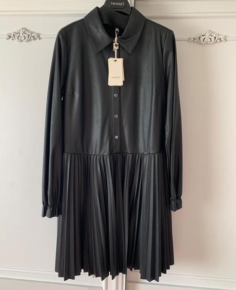 Dizajnérske koženkové šaty twinset č.158-170,16 r., twinset,164