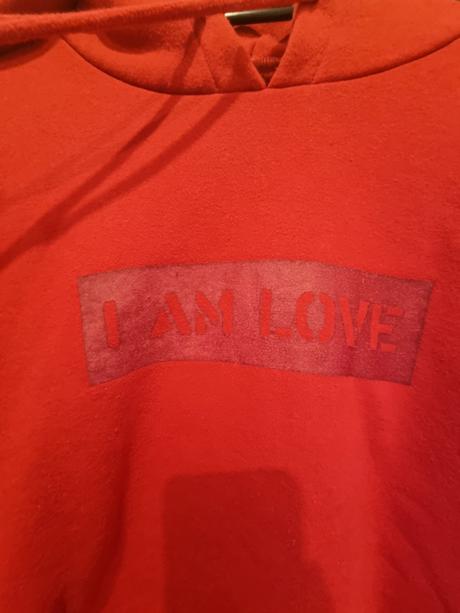 Červená mikina s kapucňou, s