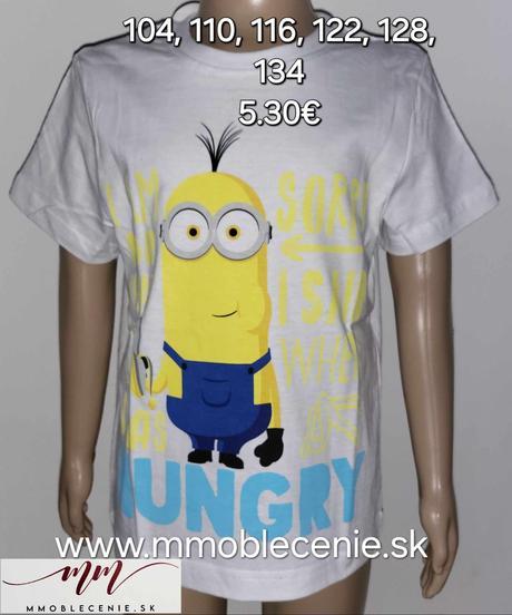 Tričko minion, disney,104 - 134