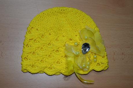 Háčkovaná čiapočka s kvetom, 50 - 158