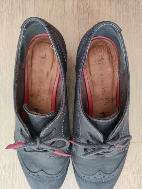 Čierne kožené oxfordky tamaris, tamaris,38