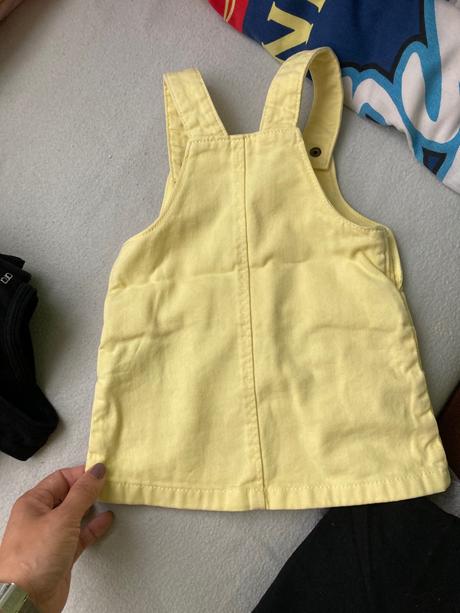 Pekna suknička na traky žltá, 74