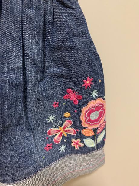 Detské riflové šaty na ramienka, 74