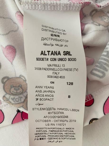 Detské tričko značky značky moschino kids, moschino,128