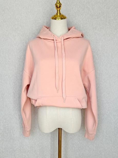 Mikina hoodie v pastelovej ružovej, xs
