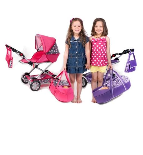 Detský kočík pre bábiky 2v1 ruženka,