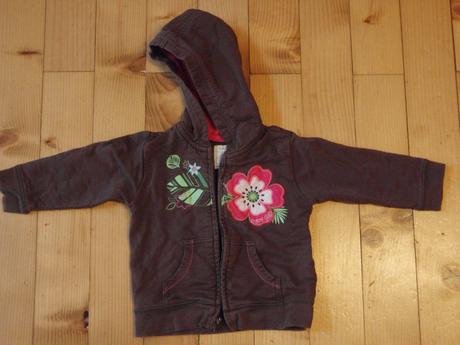 Hnedá mikiny s kvietkom pre 12-18m, 86