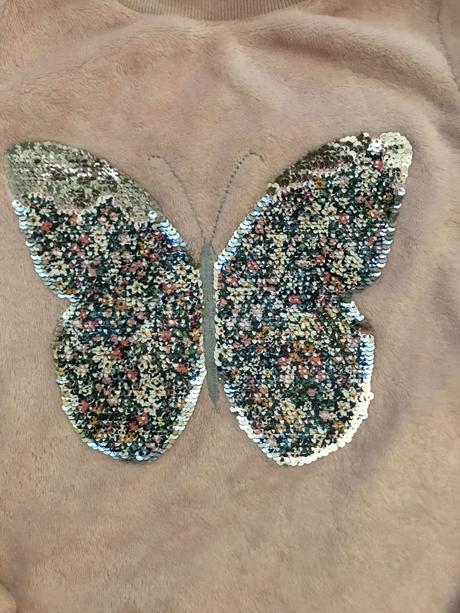 Mikinka fleece motýlik 8-10 rokov, h&m,134