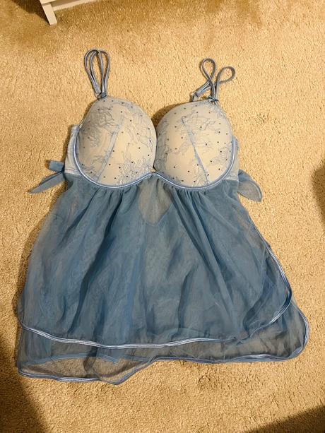 Sexy nocna kosielka modra, s