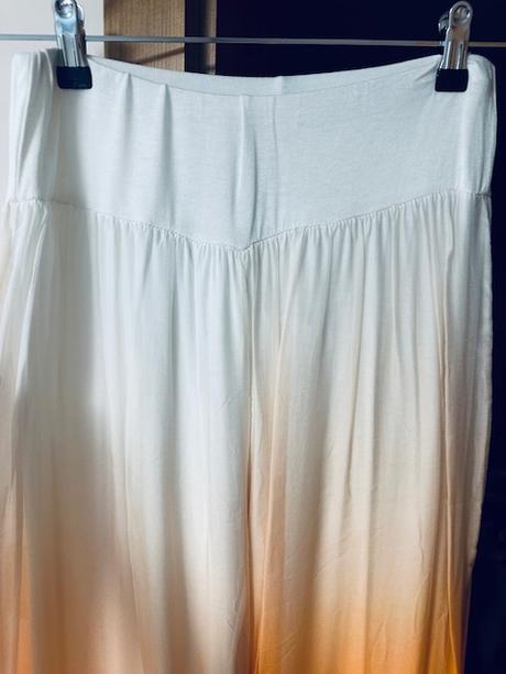 Letný nohavicový komplet bielo oranžový, 