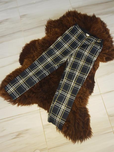 Dámske kockované elegantné nohavice h&m, h&m,xs